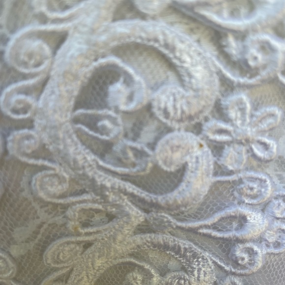 VINTAGE 80s 90s JESSICA MCCLINTOCK BRIDAL PROM LACE DRESS SHOULDER PADS SZ 7/8 - Picture 13 of 13